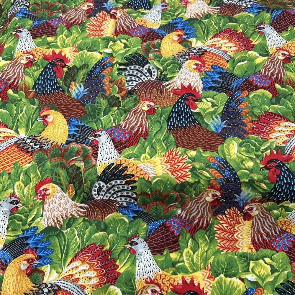 Hoffman Cotton Quilting Fabrics Rennie Rau Marquez Chicken Salad 1 Yd X 44